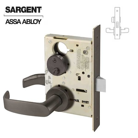 Sargent 8200 Series Mortise Lock Mechanical Privacy Bedroom or Bath LN Trim L Rose Dark Oxidized Satin Bronz SRG-8265-LNL-10BE